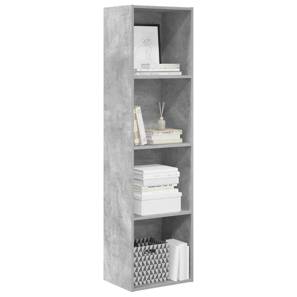 Bookcase Concrete Grey 40x30x152 cm Engineered Wood